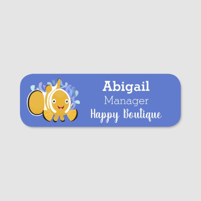 Niedlicher Cartoon Namensschild (Vorderseite)