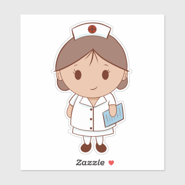Niedlicher Cartoon Nurse Aufkleber (Blatt)
