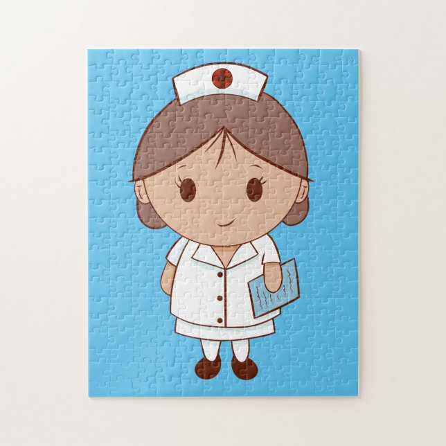 Niedlicher Cartoon Nurse Puzzle (Vertikal)