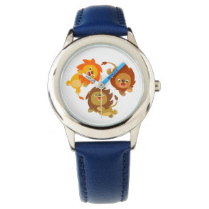 Niedlicher Cartoon ohne Gewicht Lions beobachten Armbanduhr