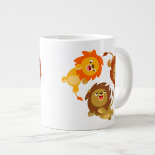 Niedlicher Cartoon ohne Gewicht Lions Jumbo-Tasse