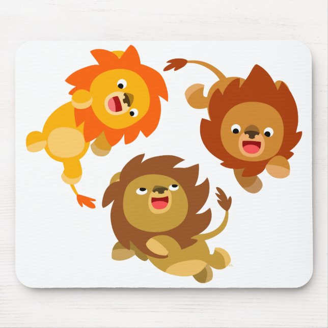Niedlicher Cartoon ohne Gewicht Lions Mousepad (Vorne)