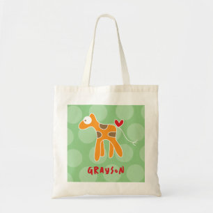 Niedlicher Cartoon Orange Giraffe Liebe Spaß Dots  Tragetasche