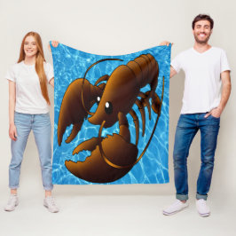 Niedlicher Cartoon Orange Hummer Fleecedecke