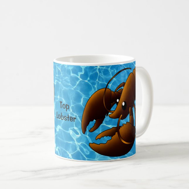 Niedlicher Cartoon Orange Hummer Kaffeetasse (VorderseiteRechts)