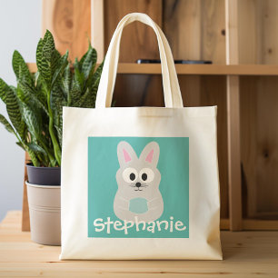 Niedlicher Cartoon Osterhase mit Individuelle Name Tragetasche