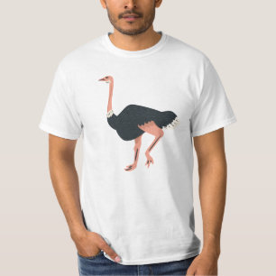Niedlicher Cartoon Ostrich Abgeschieden im weißen T-Shirt