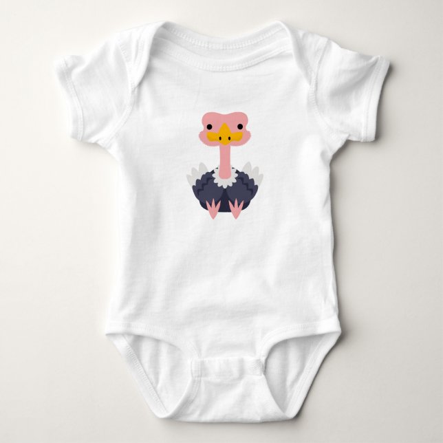 Niedlicher Cartoon Ostrich Gift Baby Strampler (Vorderseite)