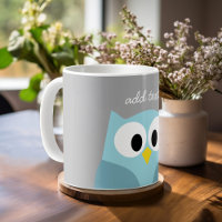 Niedlicher Cartoon Owl - Blauer und Grauer Individ