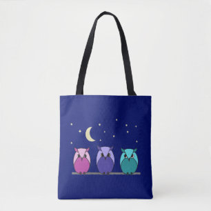 Niedlicher Cartoon Owles Night Sky