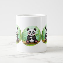 Niedlicher Cartoon-Panda auf Bambusfleck