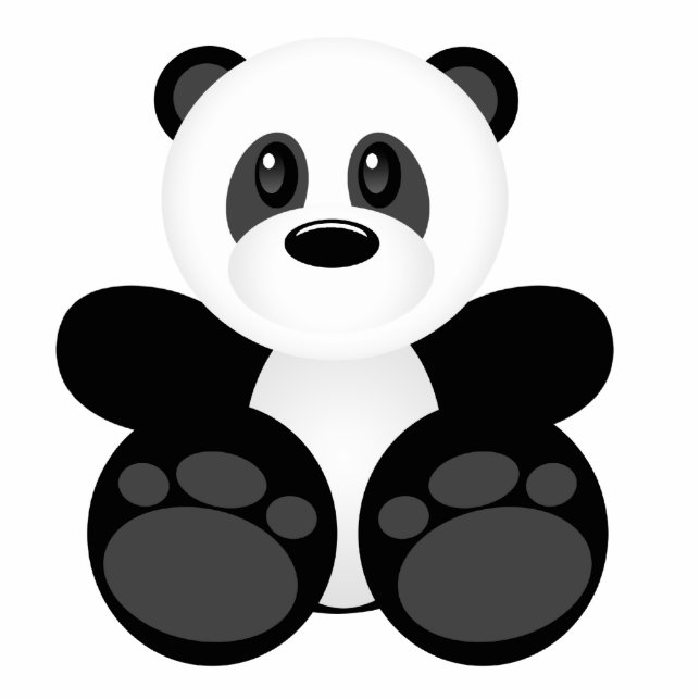 Niedlicher Cartoon-Panda-Bär Freistehende Fotoskulptur (Vorne)