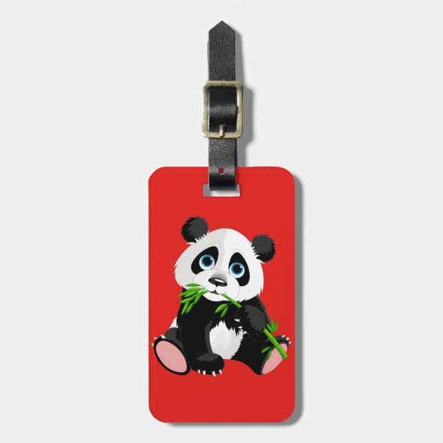 Niedlicher Cartoon Panda-Bär Gepäckanhänger (Vorderseite vertikal)