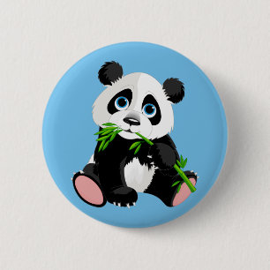 Niedlicher Cartoon Panda Bear Button