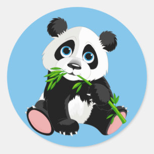 Niedlicher Cartoon Panda Bear Runder Aufkleber