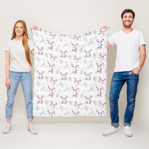 Niedlicher Cartoon Panda Blume Balloons Muster Fleecedecke