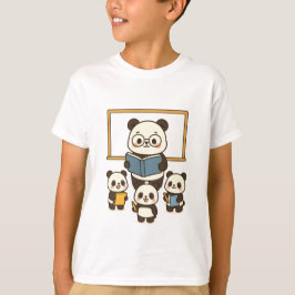 Niedlicher Cartoon Panda Lehrer und Schüler der Sc T-Shirt