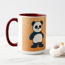 Niedlicher Cartoon Panda mit Bamboo-Tasse
