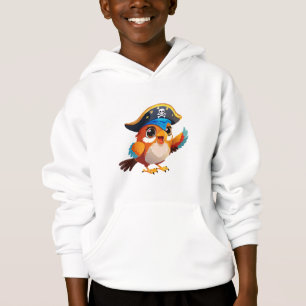 Niedlicher Cartoon-Papageien-Pirat Hoodie