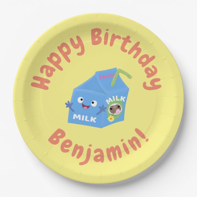 Niedlicher Cartoon Pappteller (Vorderseite)