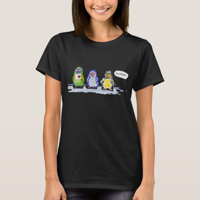 Niedlicher Cartoon Penguins Chillin Tshirt (Vorderseite)