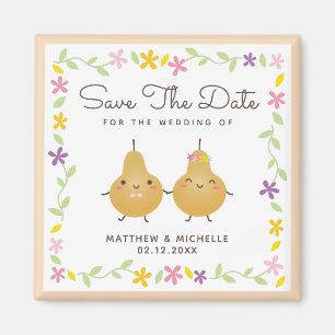 Niedlicher Cartoon Perfect Pear Couple Elegantes H Magnet