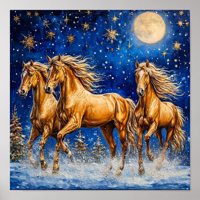 Niedlicher Cartoon Pferde Poster (Vorne)