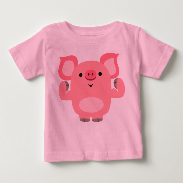 Niedlicher Cartoon Pig Baby T - Shirt (Vorderseite)