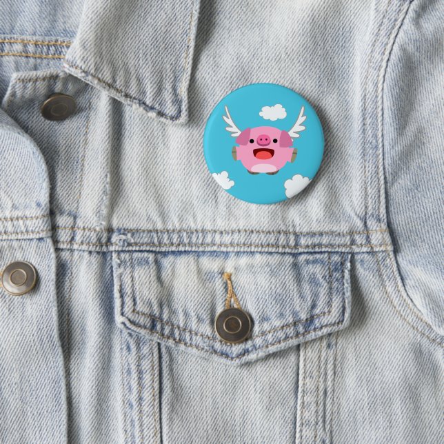 Niedlicher Cartoon Pig Button (Beispiel)