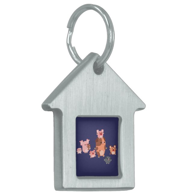 Niedlicher Cartoon Pig Familienpass Tiermarke (Vorderseite links)