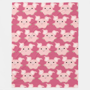 Niedlicher Cartoon Pig Fleece Blanket