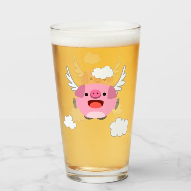 Niedlicher Cartoon Pig Glas (Vorne (Gefüllt))