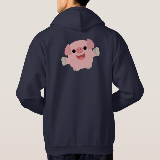 Niedlicher Cartoon Pig Hoodie (Rückseite)