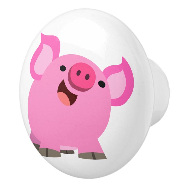 Niedlicher Cartoon Pig Keramikknauf (Rechts)