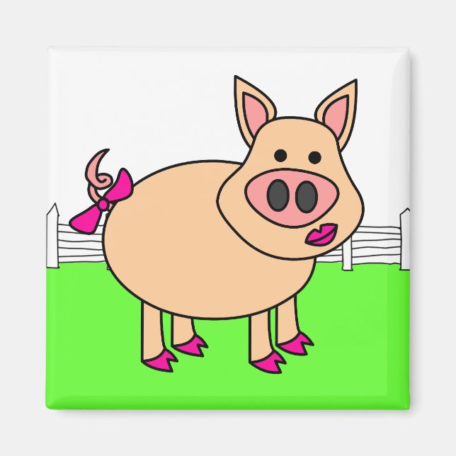 Niedlicher Cartoon Pig Magnet (Vorne)