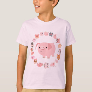 Niedlicher Cartoon Pig Mandala Kinder T - Shirt Vo