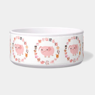 Niedlicher Cartoon Pig Mandala Pet Bowl Napf
