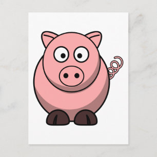 Niedlicher Cartoon Pig Postkarte