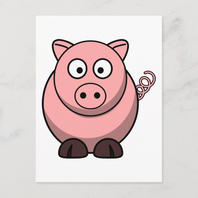 Niedlicher Cartoon Pig Postkarte (Vorderseite)