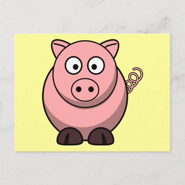 Niedlicher Cartoon Pig Postkarte (Vorderseite)