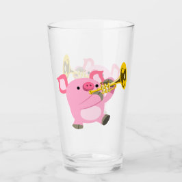 Niedlicher Cartoon Pig Spielen Trumpet Tumbler