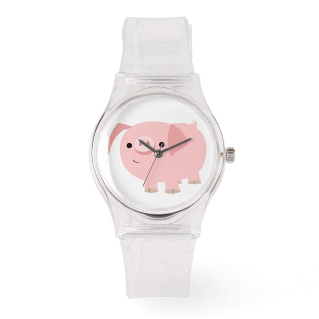 Niedlicher Cartoon Pig Watch Armbanduhr (Vorderseite)