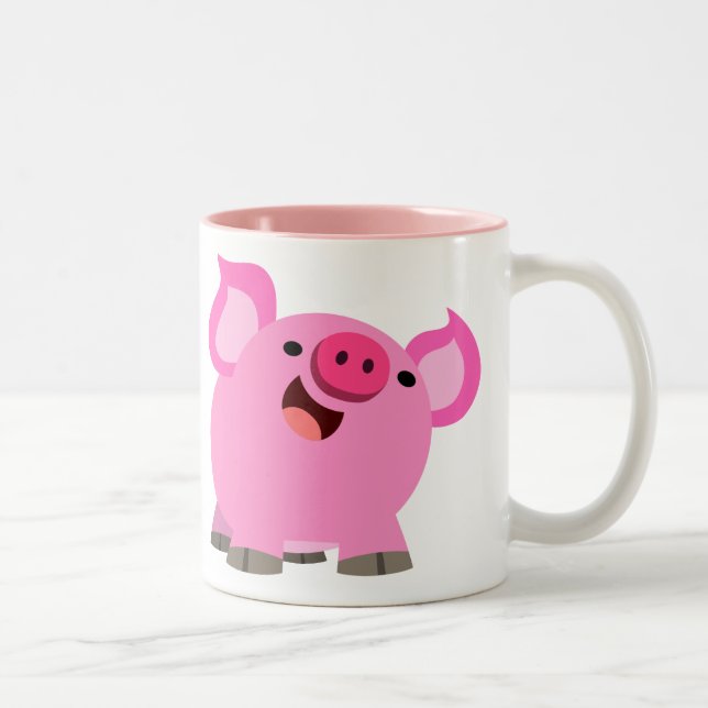 Niedlicher Cartoon Pig Zweifarbige Tasse (Rechts)