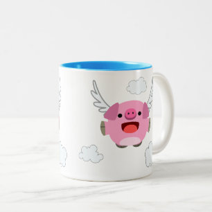 Niedlicher Cartoon Pig Zweifarbige Tasse