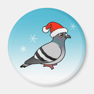 Niedlicher Cartoon Pigeon Santa Magnet
