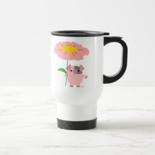 Niedlicher Cartoon Piggy mit Geschenk (pink) Tasse