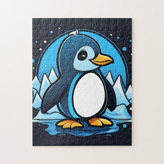 Niedlicher Cartoon Pinguin Cold Puzzle (Vertikal)