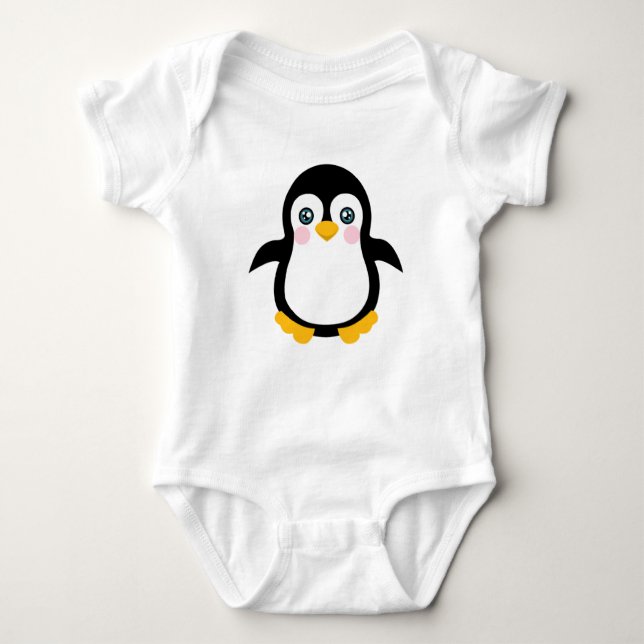Niedlicher Cartoon Pinguin-Design Baby Strampler (Vorderseite)