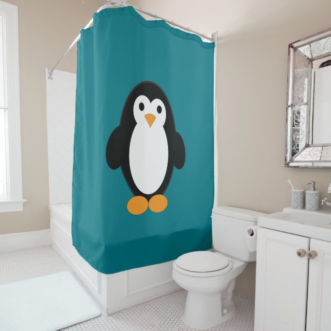 Niedlicher Cartoon Pinguin Duschvorhang (Beispiel)