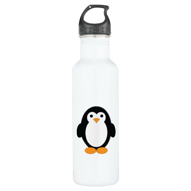 Niedlicher Cartoon Pinguin Edelstahlflasche (Vorderseite)
